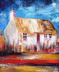 OLD IRISH COTTAGE by John Stewart at Ross's Online Art Auctions