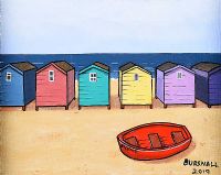 BEACH HUTS by Paul Bursnall at Ross's Online Art Auctions