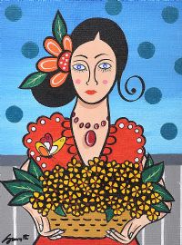 MEXICAN FLOWER LADY by George Smyth at Ross's Online Art Auctions