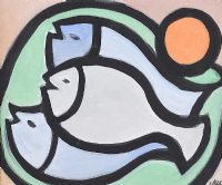 STILL LIFE, THREE FISH by Markey Robinson at Ross's Online Art Auctions