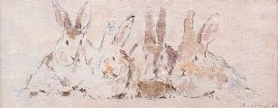 FOUR RABBITS by Con Campbell at Ross's Online Art Auctions