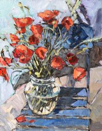 STILL LIFE, POPPIES by Roger Collin at Ross's Online Art Auctions