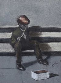 BOY WITH THE PENNY WHISTLE by K.G. Burns at Ross's Online Art Auctions