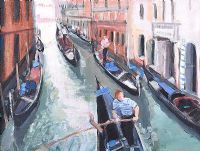 VENICE, VIEW ALONG THE CANAL by Hilary Bryson at Ross's Online Art Auctions