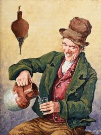 A GLASS OF CIDER by Roy Wallace at Ross's Online Art Auctions