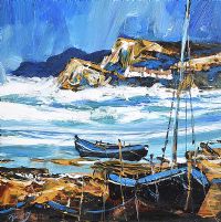 TIDAL SURGE, NORTH ANTRIM by J.P. Rooney at Ross's Online Art Auctions