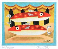 RED SPOTTED FISH by Graham Knuttel at Ross's Online Art Auctions