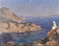 LOOKING OUT TO SEA ON THE DONEGAL COAST by Irish School at Ross's Online Art Auctions