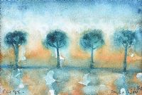TREES BY THE RIVER by Paul Wilson at Ross's Online Art Auctions