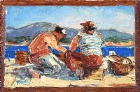 FIGURES BY THE SHORE by Marjorie Henry RUA at Ross's Online Art Auctions