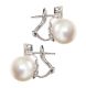 18CT WHITE GOLD DIAMOND AND SOUTH SEA PEARL EARRINGS at Ross's Online Art Auctions