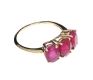 9CT GOLD THREE STONE RUBY RING at Ross's Online Art Auctions