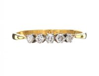 18CT GOLD FIVE STONE CUBIC ZIRCONIA RING at Ross's Online Art Auctions