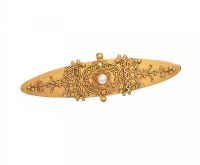15CT GOLD SEED PEARL BROOCH at Ross's Online Art Auctions