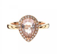 18CT ROSE GOLD MORGANITE AND DIAMOND RING at Ross's Online Art Auctions