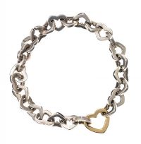 TIFFANY & CO. STERLING SILVER HEART BRACELET at Ross's Online Art Auctions