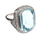 18CT WHITE GOLD AQUAMARINE AND DIAMOND COCKTAIL RING at Ross's Online Art Auctions