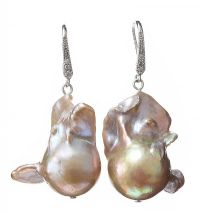 PAIR OF BAROQUE PEARL DROP EARRINGS at Ross's Online Art Auctions