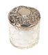 TWO ORNATE CUT GLASS SILVER TOPPED JARS at Ross's Online Art Auctions