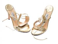 GOLD METALLIC JIMMY CHOO SHOES at Ross's Online Art Auctions