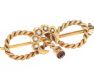 9CT GOLD SEED PEARL AND GARNET BROOCH at Ross's Online Art Auctions