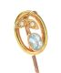 15CT GOLD SEED PEARL AND AQUAMARINE PIN at Ross's Online Art Auctions
