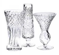 THREE TYRONE CRYSTAL VASES at Ross's Online Art Auctions