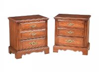 PAIR OF WALNUT TWO DRAWER BEDSIDE PEDESTALS at Ross's Online Art Auctions