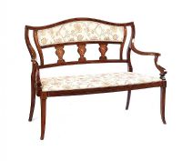 EDWARDIAN INLAID PARLOUR SETTEE at Ross's Online Art Auctions