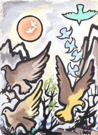 BIRDS IN THE MOUNTAIN by Markey Robinson at Ross's Online Art Auctions