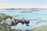ROCKS NEAR RUTLAND ISLAND, DONEGAL by James McConnell at Ross's Online Art Auctions