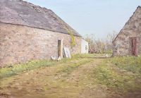 COUNTY ANTRIM FARMYARD by Wilfred Haughton RUA at Ross's Online Art Auctions
