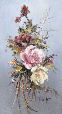 STILL LIFE, ROSES by Frank Fitzsimons at Ross's Online Art Auctions