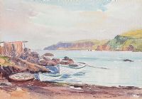 FISHING BOATS ON THE ANTRIM COAST by Irish School at Ross's Online Art Auctions