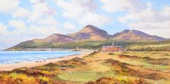 THE SLIEVE DONARD HOTEL ACROSS ROYAL COUNTY DOWN GOLF COURSE by Colin Gibson at Ross's Online Art Auctions