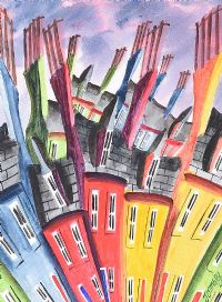 ACROSS THE ROOFTOPS by John Ormsby at Ross's Online Art Auctions