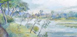 TREES OVER THE LOUGH by Rowel Friers HRUA at Ross's Online Art Auctions