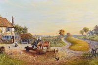 HORSES WATERING by Ron Ritchie at Ross's Online Art Auctions