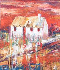 ELLIE MAY'S COTTAGE by John Stewart at Ross's Online Art Auctions