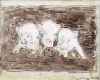 THREE LITTLE PIGS by Con Campbell at Ross's Online Art Auctions