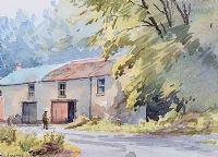 OLD BUILDINGS NEAR KERRYKEEL, DONEGAL by Aylmer E. Armstrong UWS at Ross's Online Art Auctions
