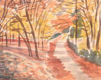 PATH THROUGH THE WOODS by Olive Henry RUA at Ross's Online Art Auctions