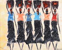 SIX WOMEN WITH BASKETS by Mukosa at Ross's Online Art Auctions