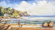 OUT WITH THE DOG, MURLOUGH BAY, COUNTY ANTRIM by Darren Paul at Ross's Online Art Auctions