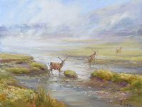 STAGS, PERTHSHIRE by Vittorio Cirefice at Ross's Online Art Auctions