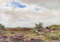 SHEEP GRAZING ON THE MOORS by Wycliffe Egginton RI RCA at Ross's Online Art Auctions
