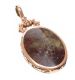 9CT ROSE GOLD DOUBLE-SIDED PENDANT SET WITH AGATE at Ross's Online Art Auctions