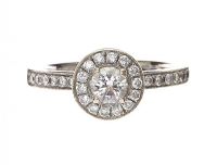 18CT WHITE GOLD DIAMOND HALO CLUSTER RING at Ross's Online Art Auctions
