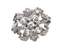 18CT WHTIE GOLD DIAMOND BROOCH at Ross's Online Art Auctions