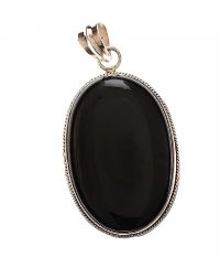 STERLING SILVER PENDANT SET WITH ONYX at Ross's Online Art Auctions
